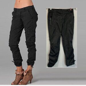 Ph8 Black Moto Parachute Pant with adjustable length Size 4